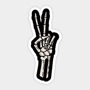 Skeleton Hand Peace Sign Sticker